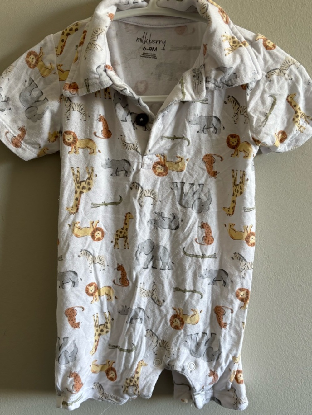 Milk berry bamboo collared shortall